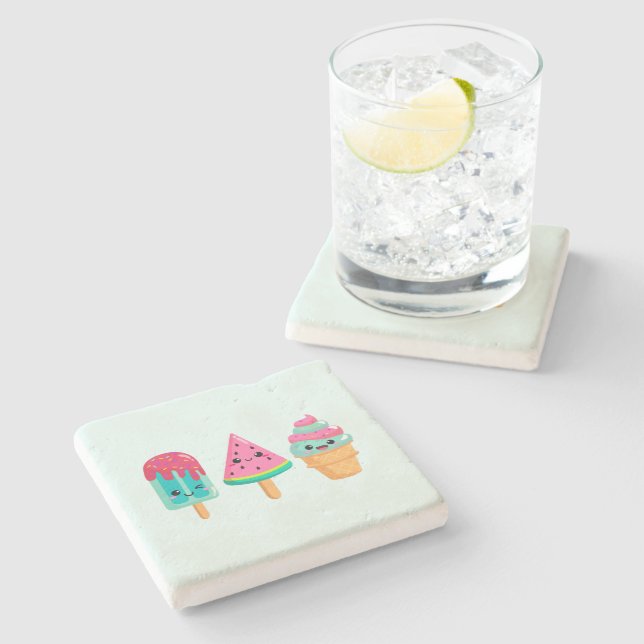 Posavasos De Piedra Yummy Ice Cream Triam Summer Vibe (Lateral)