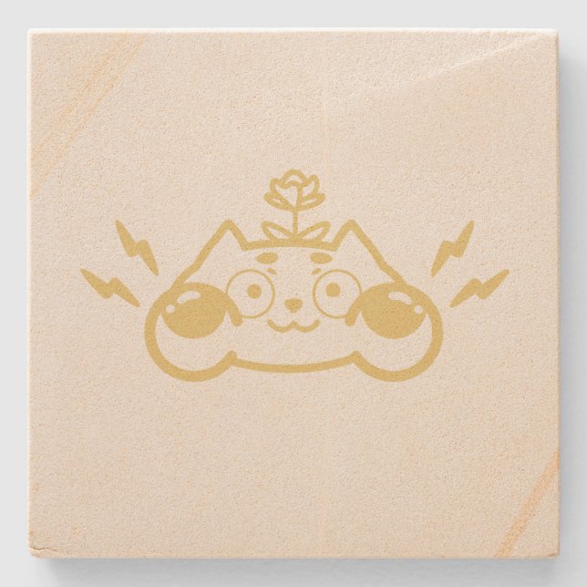 Posavasos De Piedra Zappy Chip the Cute Chipmunk (Anverso)