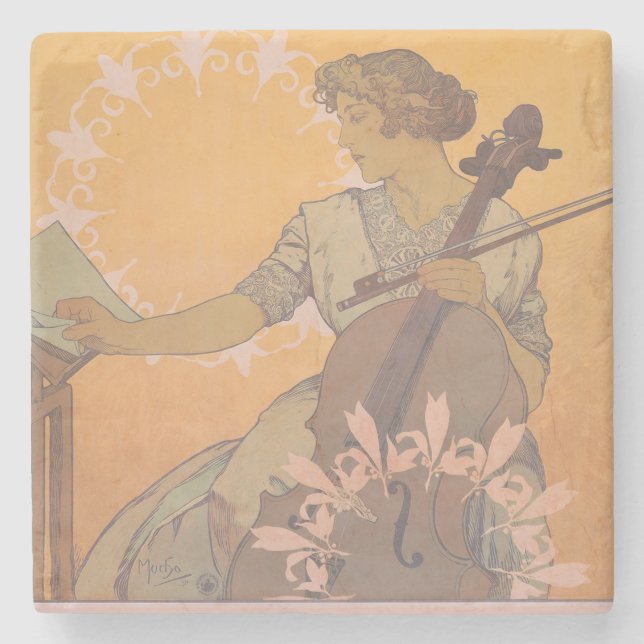 Posavasos De Piedra Zdenka Cerny poster por Alphonse Mucha (Anverso)