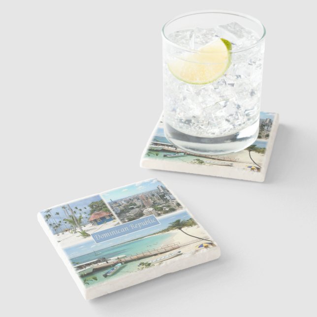 Posavasos De Piedra zDO005 REPÚBLICA DOMINICANA, Mosaic, América, (Lateral)