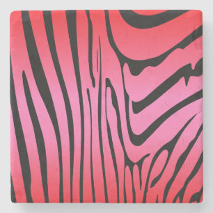 Posavasos De Piedra Zebra Rojo