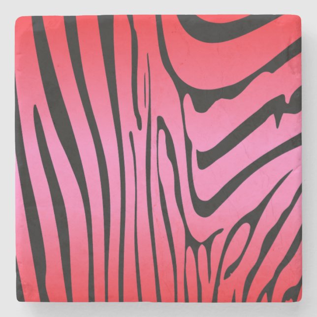 Posavasos De Piedra Zebra Rojo (Anverso)