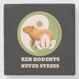 Posavasos De Piedra Zen Rodents nunca enfatiza el capibara