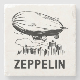 Posavasos De Piedra Zepelín Retro Vintage - Boceto de Dirigible
