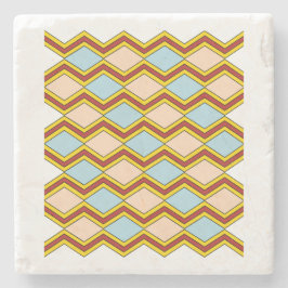 Posavasos De Piedra Zigzags and Diamonds Resumen del arte