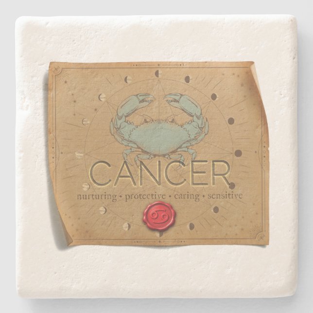 Posavasos De Piedra Zodiac - Cancer - Coaster (Anverso)