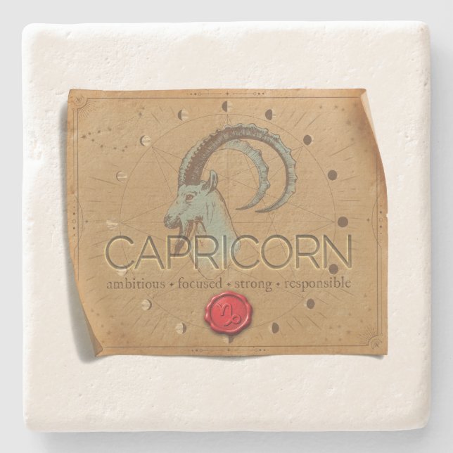 Posavasos De Piedra Zodiac - Capricorn - Coaster (Anverso)