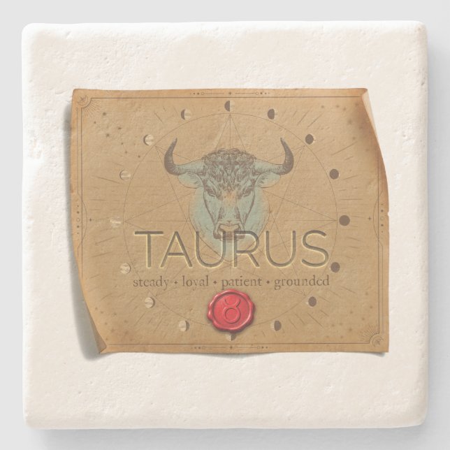 Posavasos De Piedra Zodiac - Taurus - Coaster (Anverso)