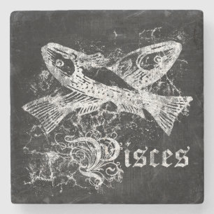 Posavasos De Piedra Zodiac Vintage Pisces
