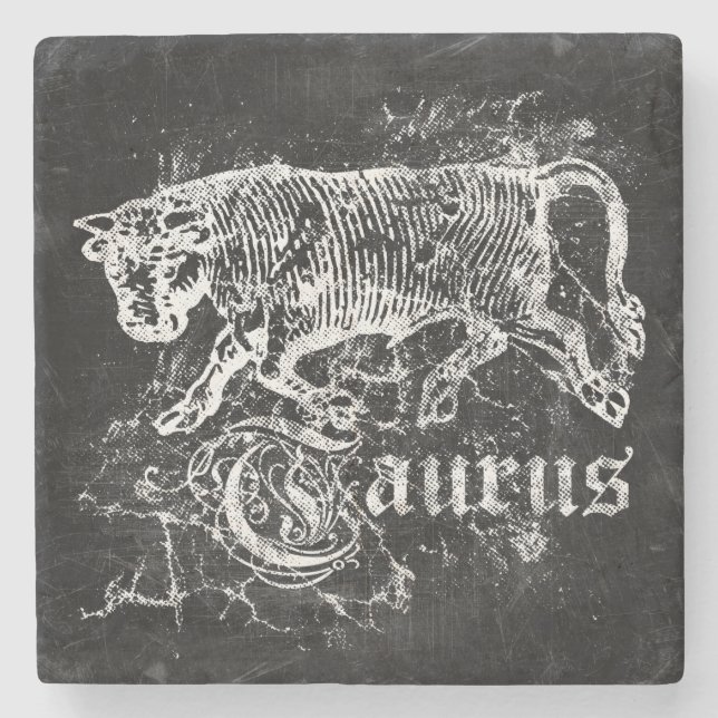 Posavasos De Piedra Zodiac Vintage Taurus (Anverso)