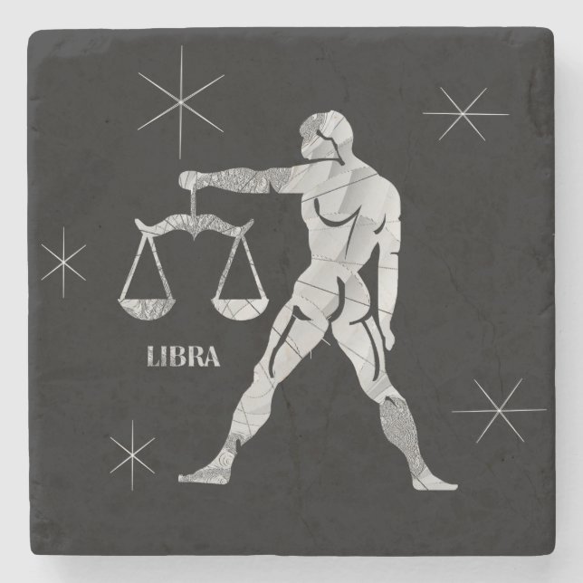 Posavasos De Piedra Zodiaco del libra (Anverso)