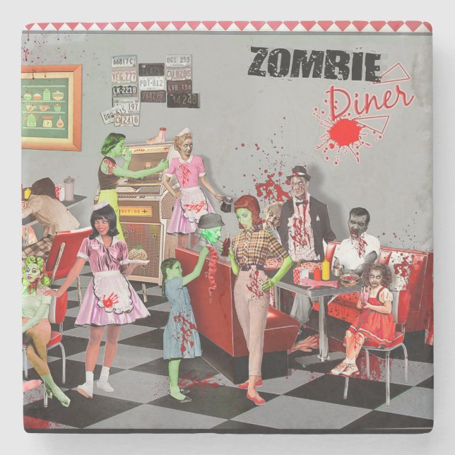 Posavasos De Piedra Zombie Diner (Anverso)