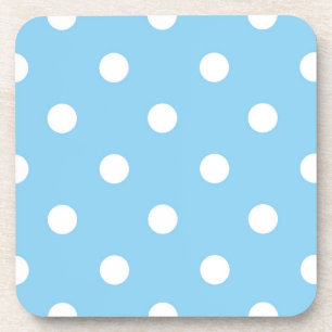 Posavasos de Plástico Azul con Lunares Blancos