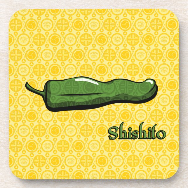 Posavasos de plástico de pimiento chili Shishito (Frente)