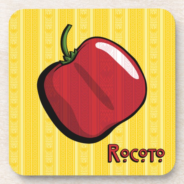 Posavasos de plástico de pimiento rocoto (Frente)