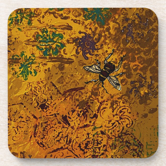 Posavasos de plástico duro Abeja Melífera (Frente)