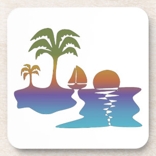 Posavasos de plástico duro Atardecer tropical perp
