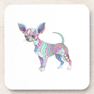 Posavasos de plástico duro Chihuahua vibrante