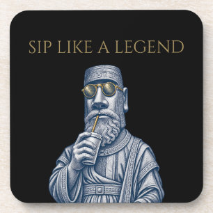 Posavasos de plástico duro con arte vintage Sip Li