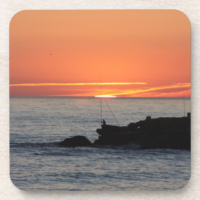 Posavasos de plástico duro con puesta de sol - Jue (Frente)