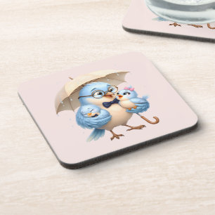 Posavasos de plástico duro de padre pájaro