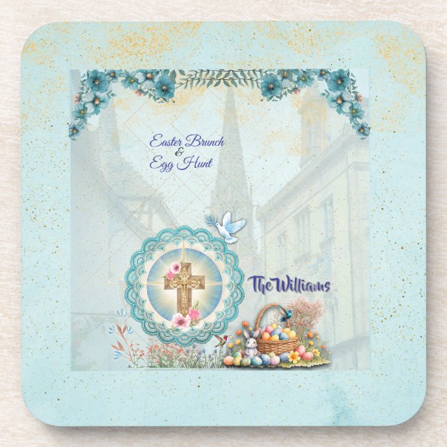 Posavasos de plástico duro de Pascua (Frente)