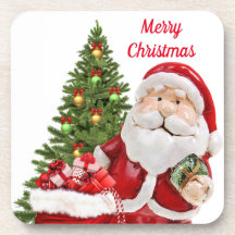 Posavasos de plástico duro de Santa Claus Navidad