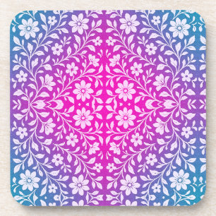 Posavasos de plástico duro floral boho