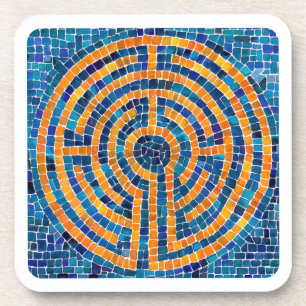 Posavasos de plástico duro LABYRINTH IV - Blanco