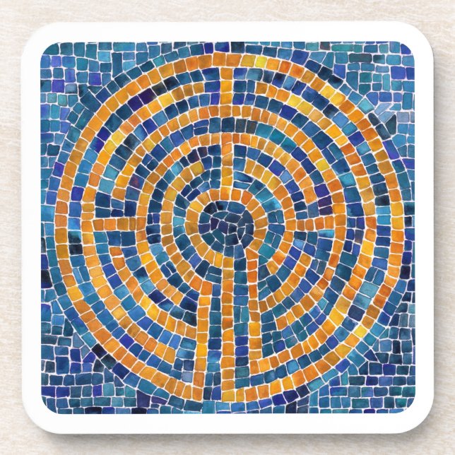 Posavasos de plástico duro LABYRINTH IV - Blanco (Frente)