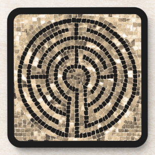 Posavasos de plástico duro LABYRINTH V - Negro