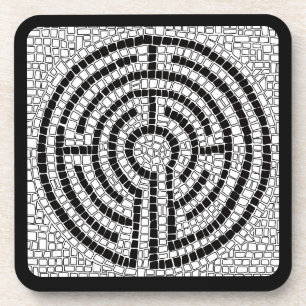 Posavasos de plástico duro LABYRINTH VII - Negro