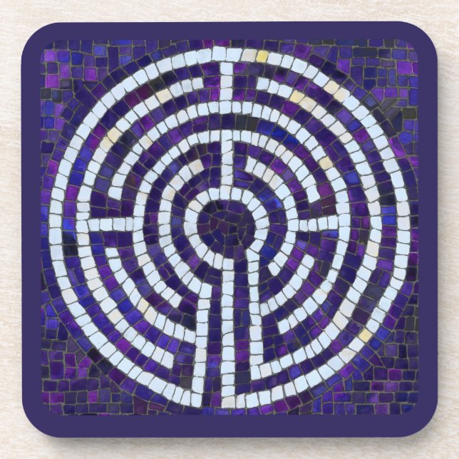 Posavasos de plástico duro LABYRINTH VIII - Violet (Frente)