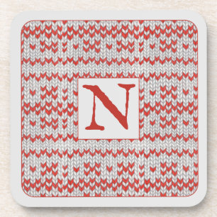 Posavasos de plástico duro RED NORDIC KNIT + Inici