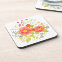 Posavasos de plástico floral