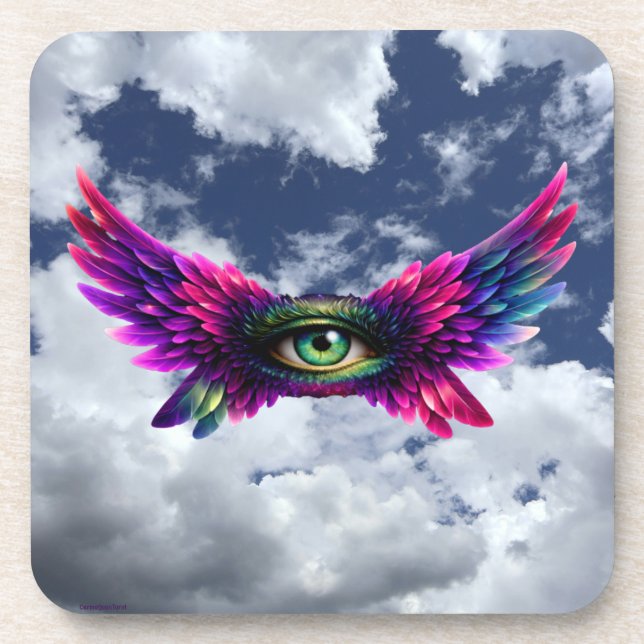 Posavasos de Protección de Ojo Alado – Arte Místic (Frente)