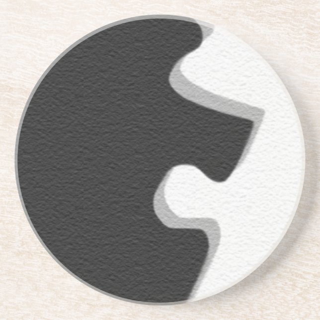 Posavasos de puzzle negro (Frente)