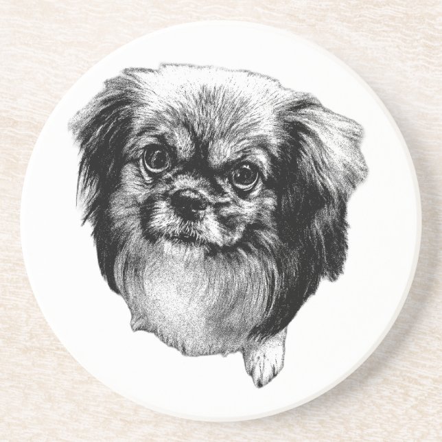 Posavasos de Spaniel Tibetano – Diseño de Perro Gr (Frente)