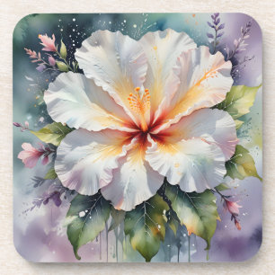 posavasos de sueño de hibisco blanco