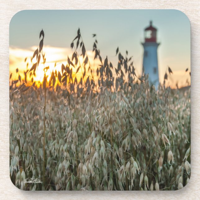Posavasos de un faro en unos campos (Frente)