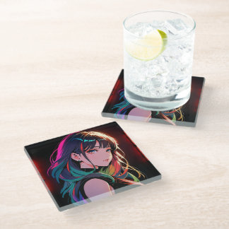 Posavasos De Vidrio 煌霞の少女【Radiant Haze Girl】セラミックタイル