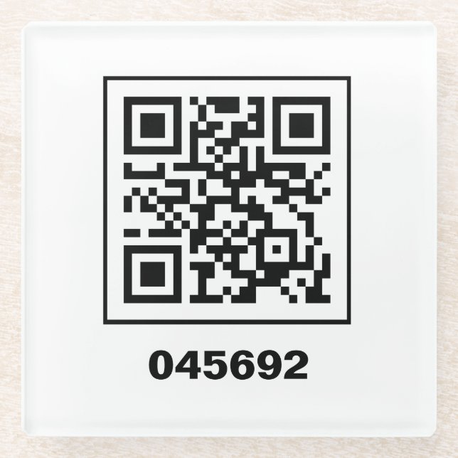 Posavasos De Vidrio 045692 mensaje secreto codificado QR (Anverso)