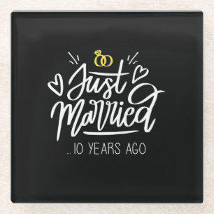 Posavasos De Vidrio 10.º Aniversario Boda