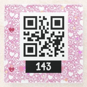 Posavasos De Vidrio 143 mensaje secreto de código QR, diga que lo desc