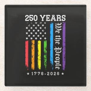 Posavasos De Vidrio 250 años de la Bandera LGBT de EE. UU. del 250 ani