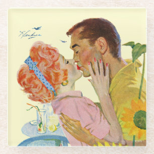 Posavasos De Vidrio 2 Amor-Pegados