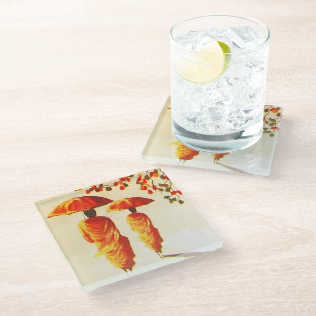 Posavasos De Vidrio 2 Monjes budistas laosianos (Angular)