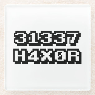 POSAVASOS DE VIDRIO 31337 H4X0R