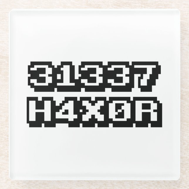 POSAVASOS DE VIDRIO 31337 H4X0R (Anverso)