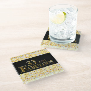 Posavasos De Vidrio 33 cumpleaños